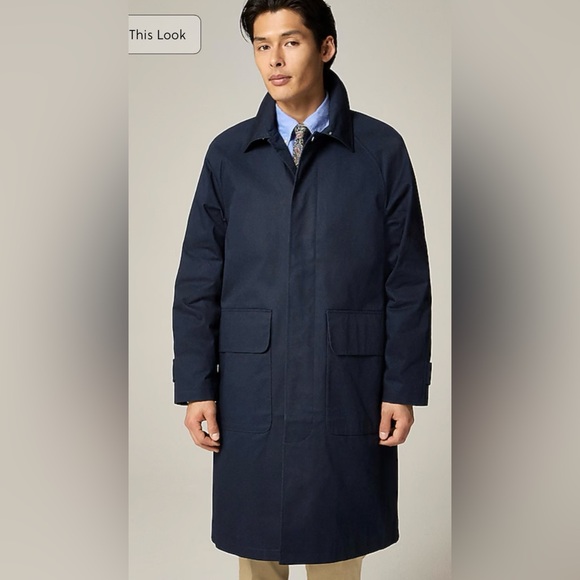 J.Crew Rivington car coat in water-resistant cotton twill in navy